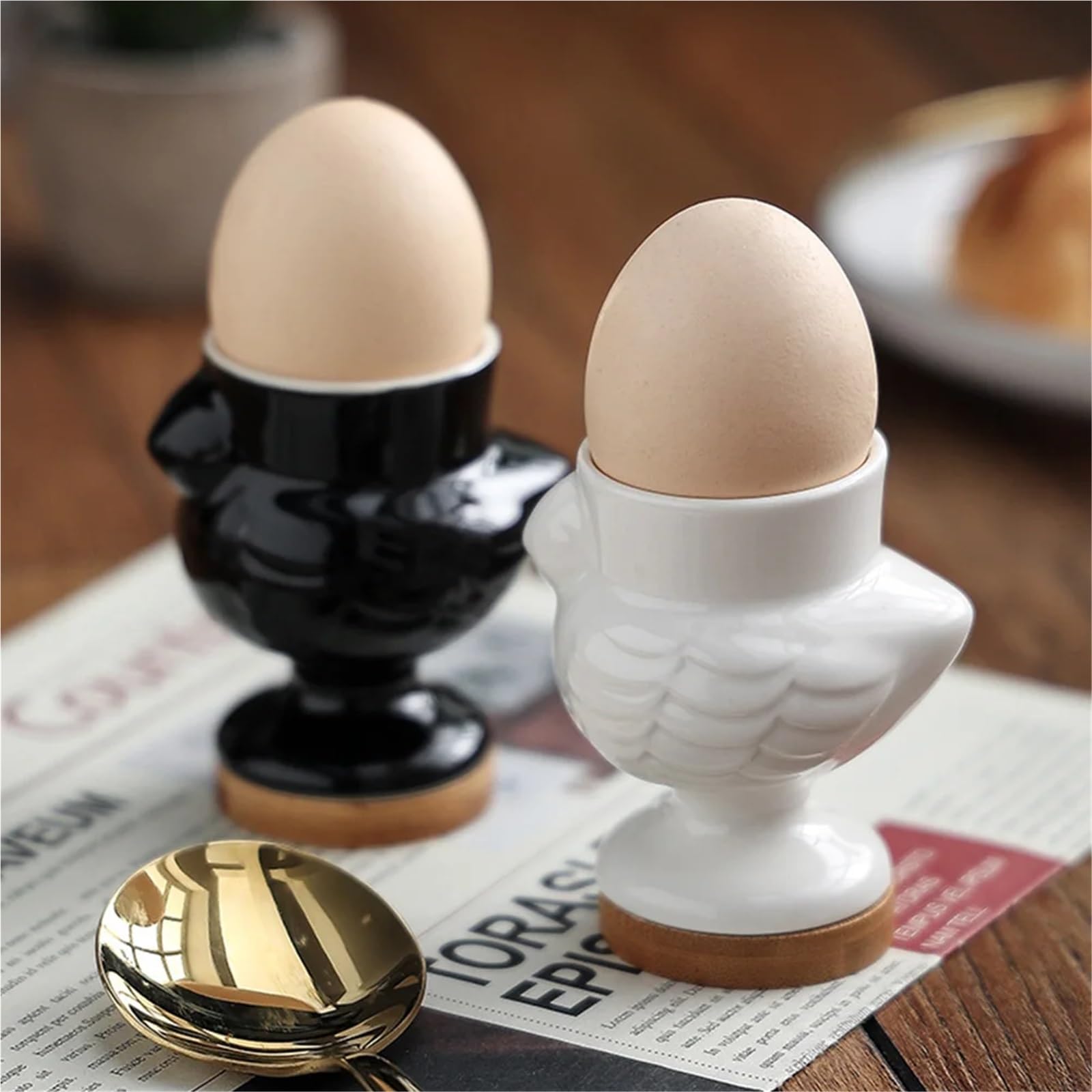coquetier, Support en céramique forme de poussin for œufs bouillis, récipient for cuisine, petit-déjeuner, banquet, fournitures(White)