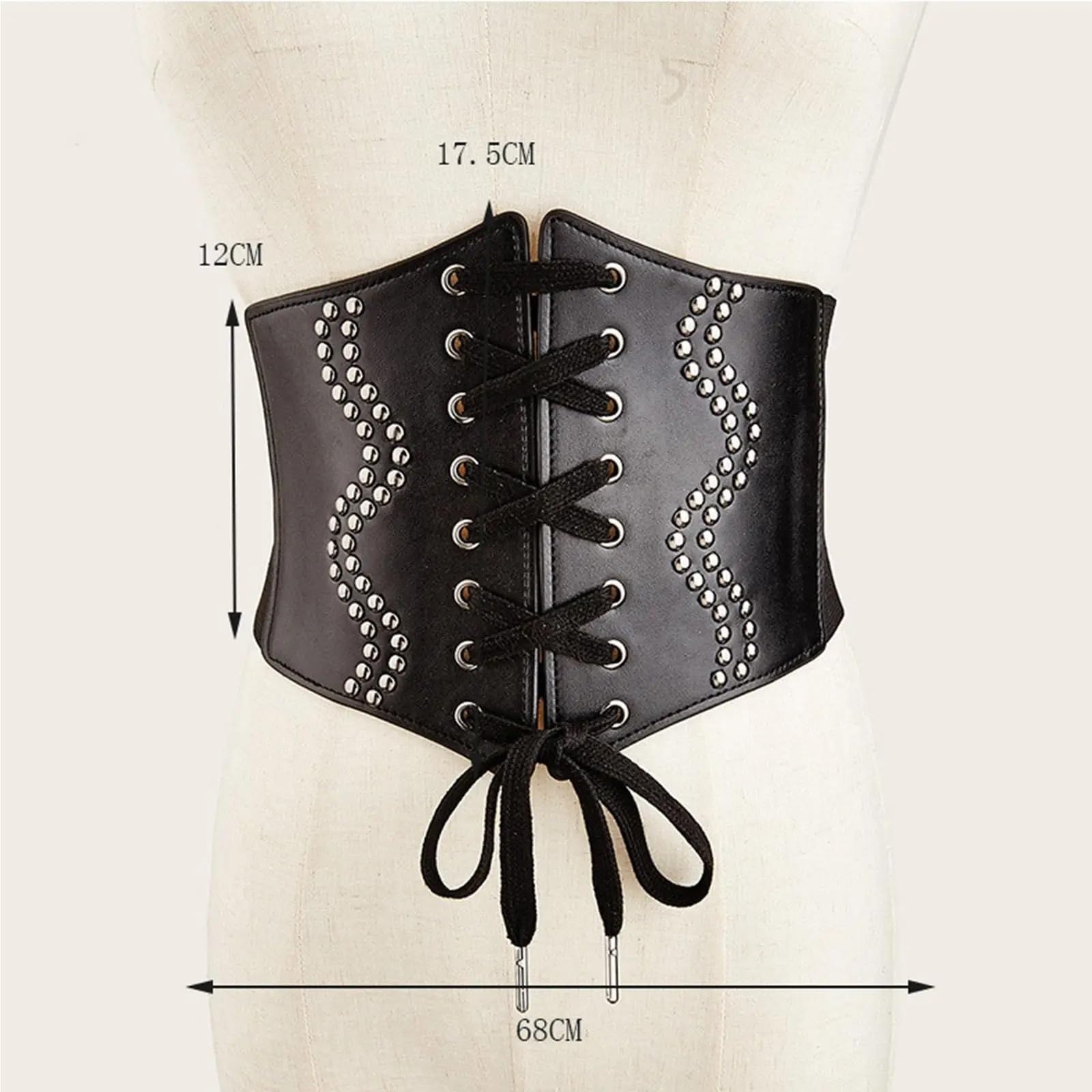 Ceinture for femme, ceinture en cuir PU à lacets, large élastique style corset, accessoire de mode for soirée club Pour Femmes