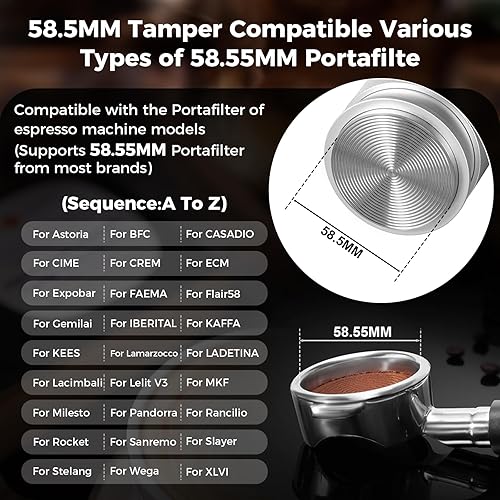 Vista 28 de IKAPE Coffee Products, manipulación de café expreso de 2.087 in, manipulación calibrada de café barista premium con resorte cargado, manipulación