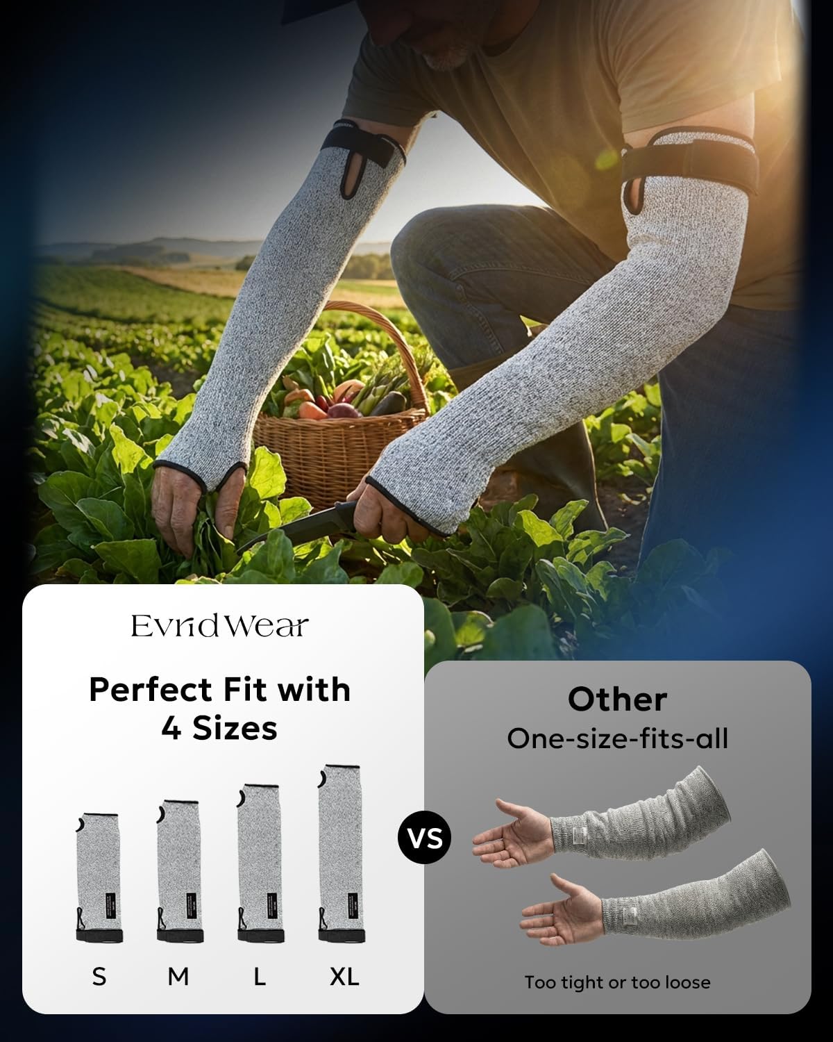 Evridwear Cut Resistant Protective Sleeves Gardening Sleeves Arm Protectors for Thin Skin and Bruising Farming, Industrial - Image 6