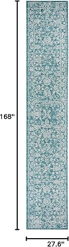 Vista 251 de SAFAVIEH Courtyard Collection - Alfombra decorativa, 2 pies 3 pulgadas x 5 pies, turquesa, no desprende pelusa y de fácil cuidado, para interiores