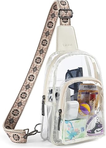 LATMAP Clear Bag for Stadium Events, Clear Purse for Women Stadium Crossbody Bag, Transparent Bag for Concerts Sports