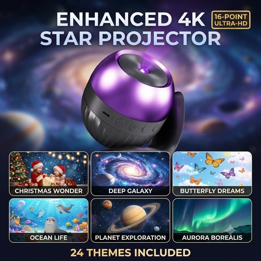 Projecteur Ciel Étoilé et Océan pour Chambre Enfant (Blanc)