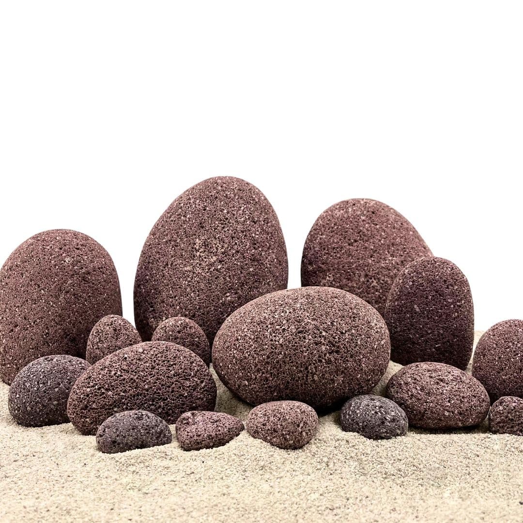 AquaOne Aquarium Steine Red Dragon Pebbles I Natursteine Verschiedene Größen I Aquascaping Gestein Dekoration Terrarium Nanobecken Landschaft (10 kg Mix)