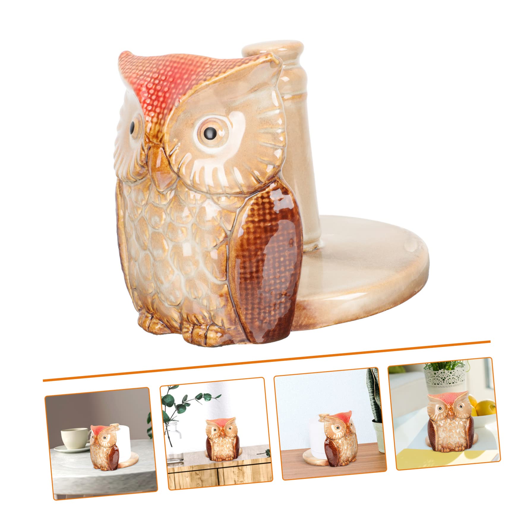 Lurrose Portarotolo Di Carta Velina in Ceramica Forma Di Supporto Portarotolo Per Tovaglioli Carta Per Scrivania Cucina