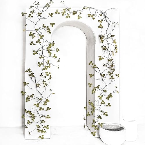 Branch & Wick Co. Artificial Ivy Garland Green Vines 48" Silk Vines Green Leaves Decoration Artificial Hanging Leaf Plant Faux Greenery 2 Strands Plants for Room Outdoor/Indoor Decorations