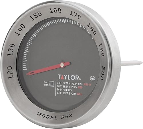 Taylor Pro Series - Termómetro sin enjuague para carne, control de temperatura 120F a 200F, negro