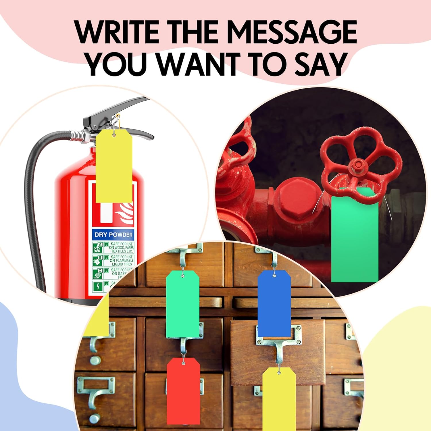 Pinkunn 500 Pack Plastic Shipping Tags with Wires 6.3 x 3.15 Inch Waterproof Hang Tags Heavy Duty Labels with String Blank Label for Name Price Luggage Clothing Inventory Luggage Bag(Bright Color) - Image 4