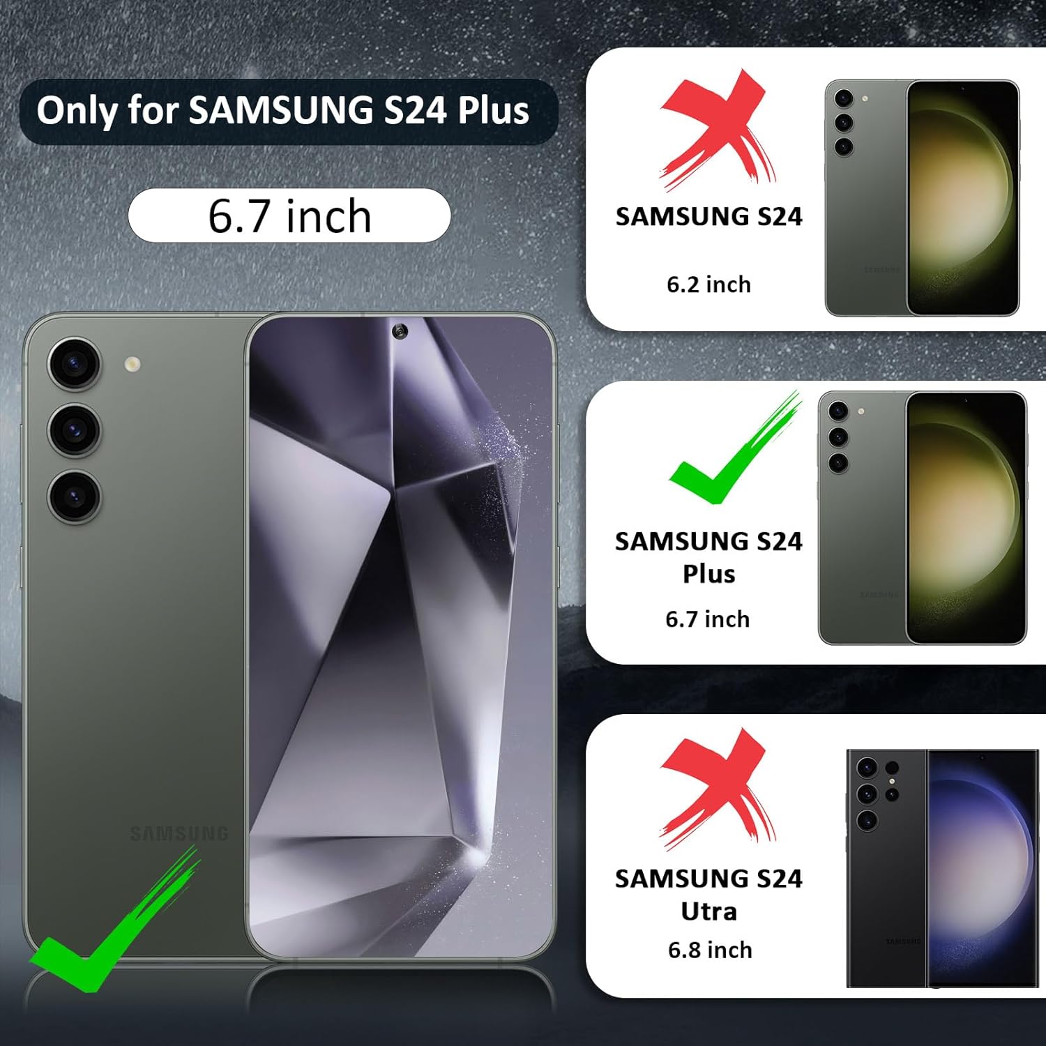 S24 Plus Case Magnetic for Samsung S24+ 6.7Inch,Heavy Duty Rugged Drop Protection Case [Compatible Fast Wireless Charging] Slim Magnetic Case for Galaxy 24+ Plus 6.7Inch, Red