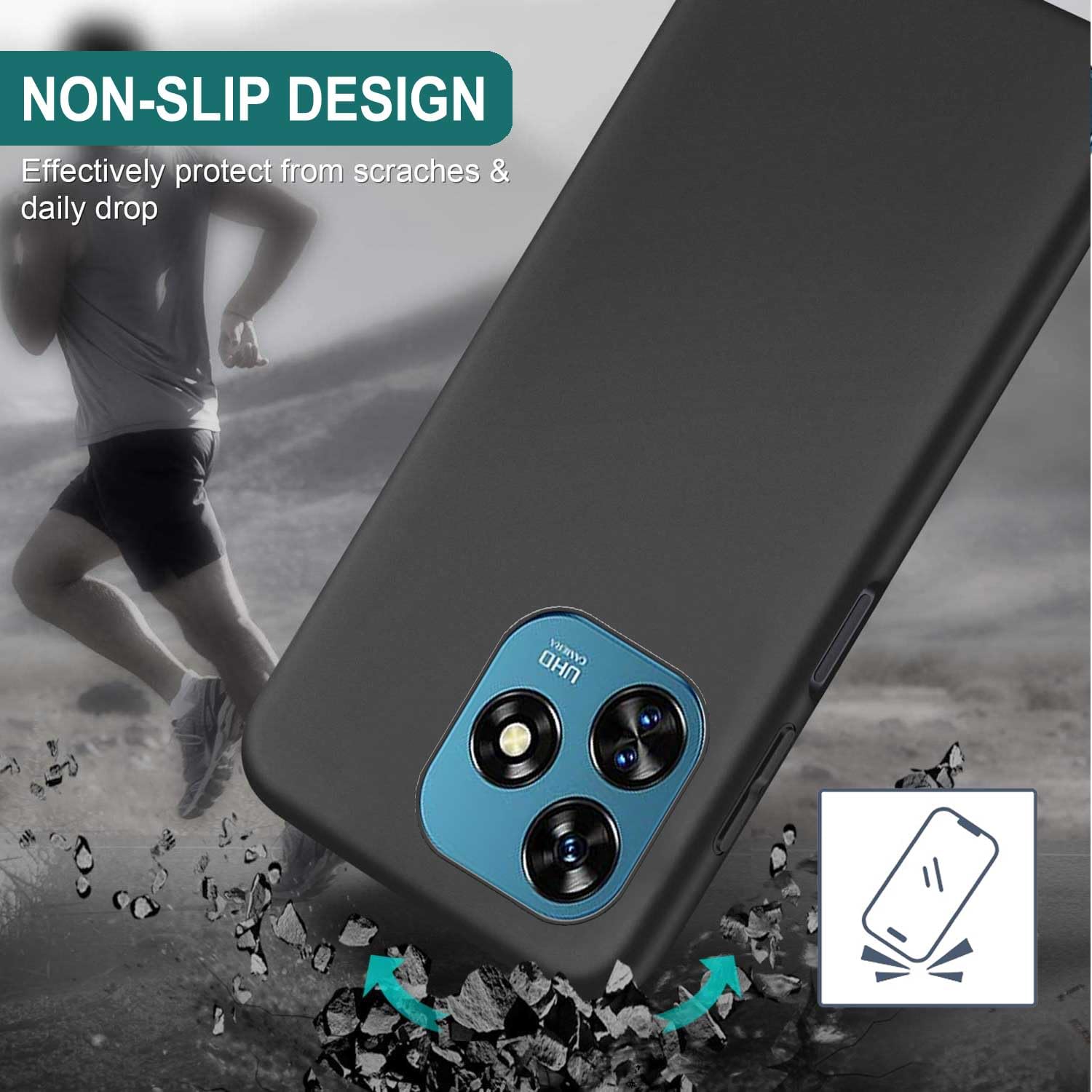 MIBZOR 3 in 1 Cover Compatibile con Oukitel C51 (6.8) e 2 Pezzi Vetro Temperato Pellicola Protettiva, Trasparente Morbido Silicone Custodia Protettivo TPU Protezione Case