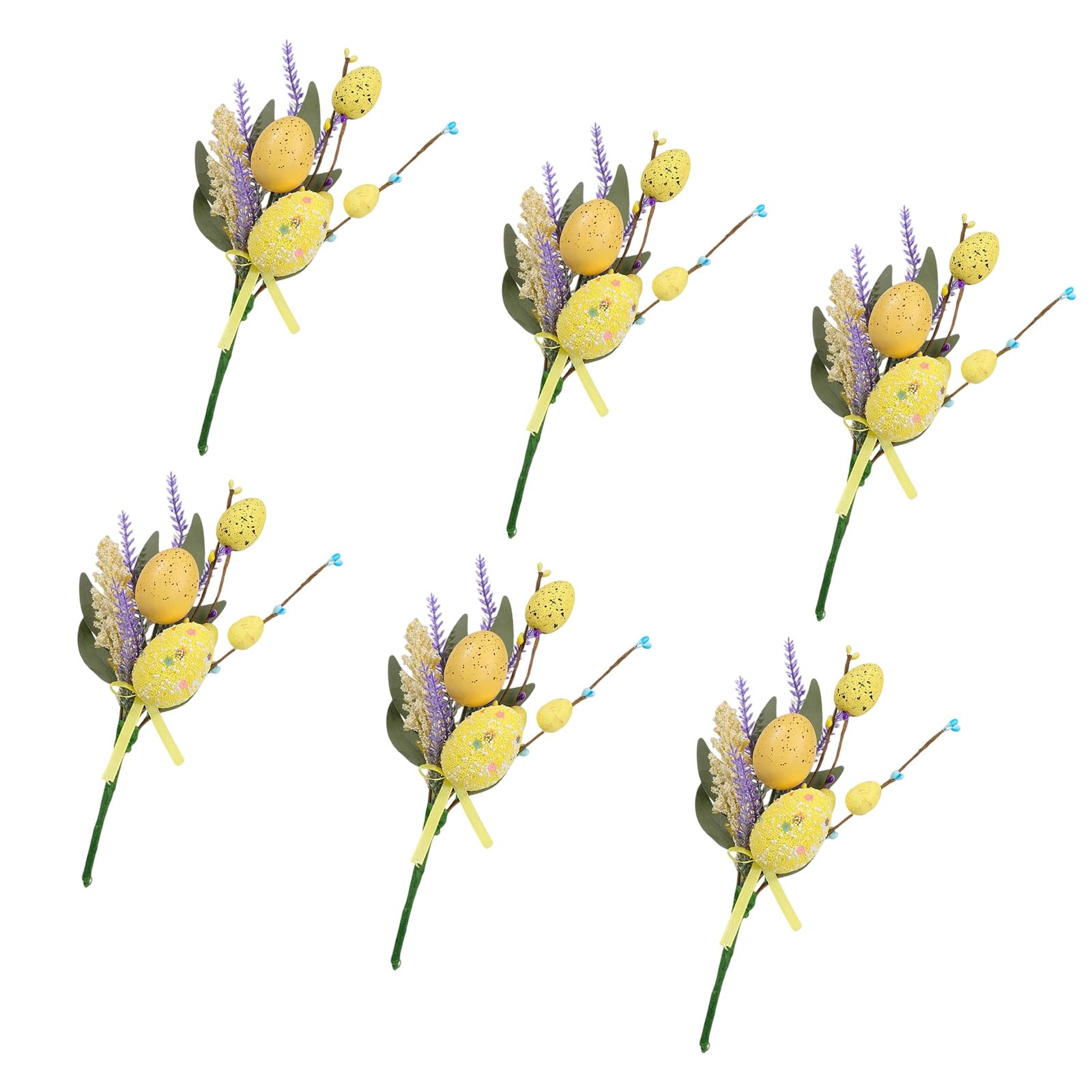 carotoe 6Pcs Easter Eggs Artificial Flower Bouquets for Mantels Tabletop Holiday Decoration Centerpieces Holiday Party Flower