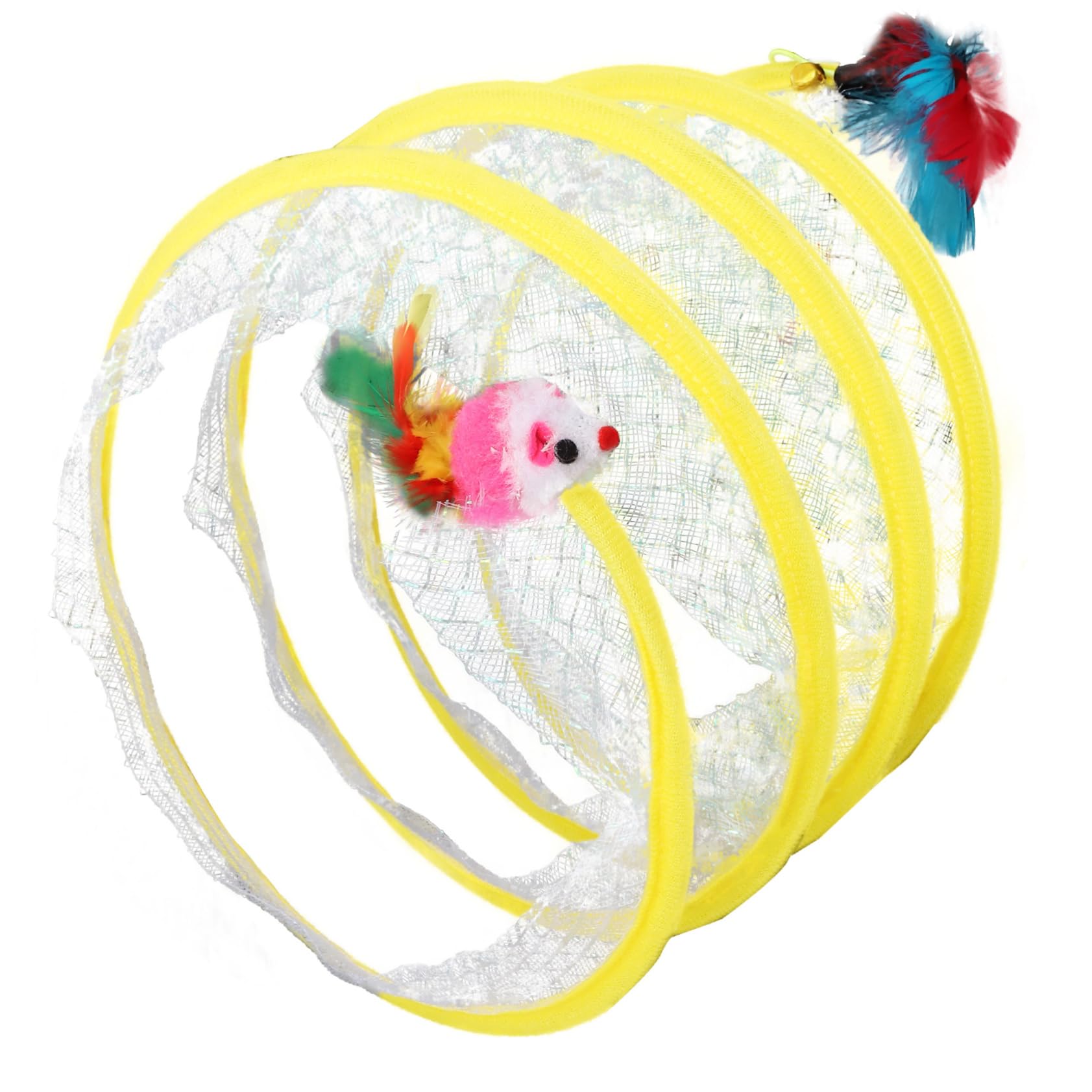 POPETPOP Interactive Cat Tunnel with Mouse Engaging Plaything for Cats and Kittens Stimulates Hunting Instincts for Indoor Fun and Exercise