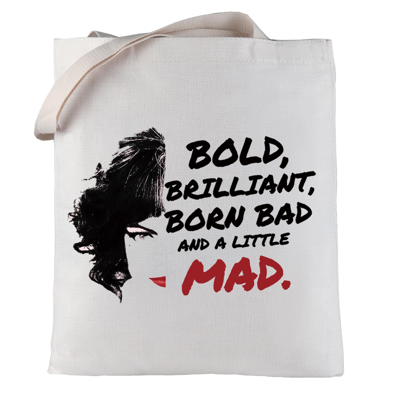 LEVLO Villain Deville Quote Cosmetic Bag Villain Movie Fans Gift Born Brilliant Bad And Alittle Mad Makeup Zipper Pouch Bag