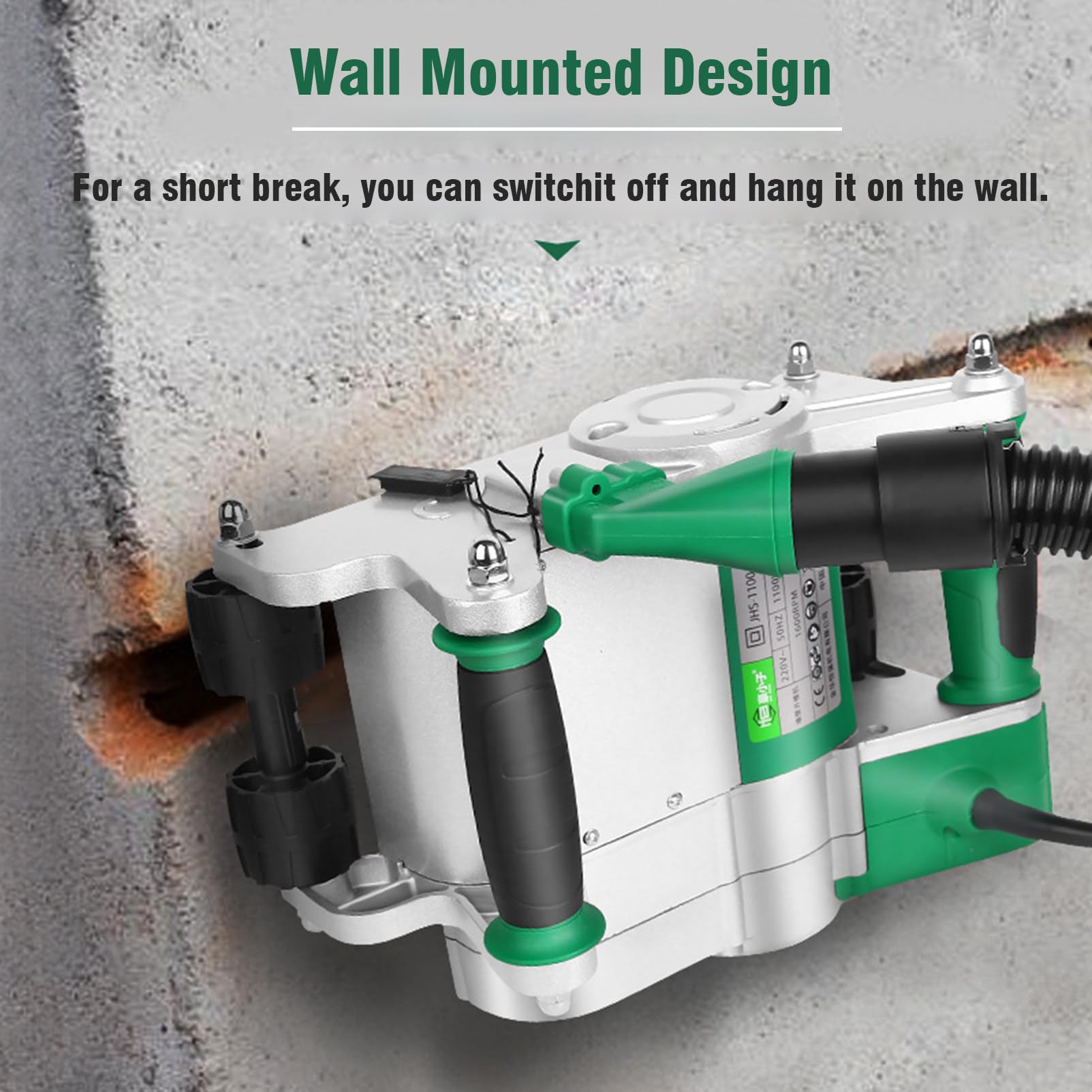 Rozadora de Pared Eléctrica de 1100w, Máquina Ranuradora de Hormigón, Máquina Ranuradora de Pared Profesional Sin Polvo, Rozadora de Pared, Diseño Colgante,25+35mm