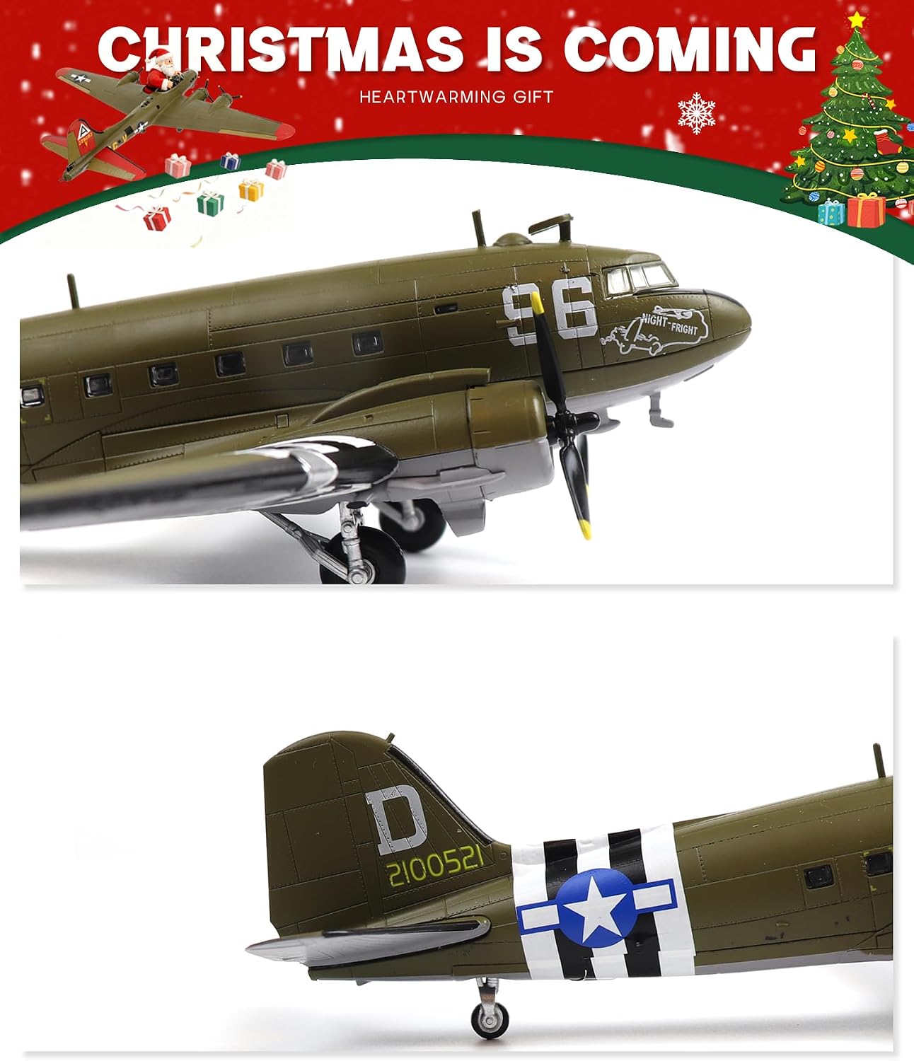 NUOTIE Douglas C-47 Skytrain 1/100 Metal Diecast Aircraft Model