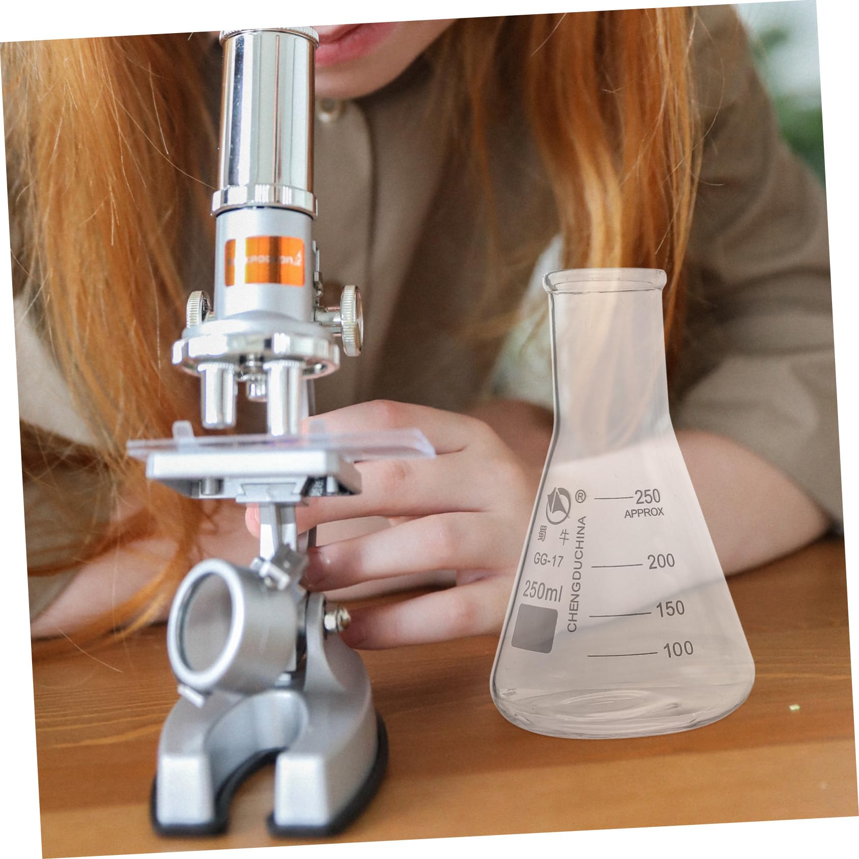 NAMOARLY Accurate Measurement Glass Lab Set 9pc Beaker Sets Graduated Cylinders Measuring Cup Conical Flask Sturdy for School Lab Experiments