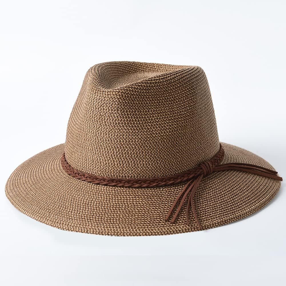 FURTALK Sun Hats for Women Summer Wide Brim UV UPF 80+ Panama Fedora Foldable Packable Straw Beach Hat - Image 5