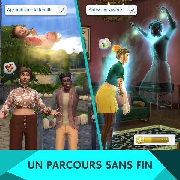 Illustration thématique du Pack d'extension Les Sims 4 À la vie, à la mort.