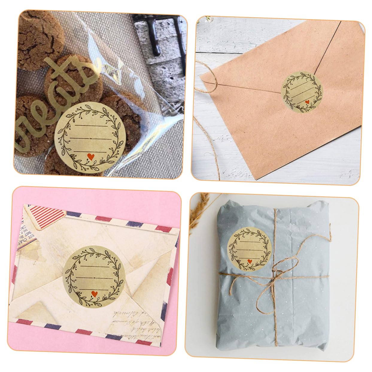 VILLCASE 8 etichetta autoadesiva Adesivi per confezioni Adesivi per dolci etichette adesive per barattoli di conserve adesivo da forno adesivi circolari decalcomanie adesive