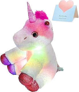 Glow Guards Light up Unicorn Stuffed Animal Soft Hugging Glowing Singing Plush Toy with LED Night Lights Nursery Songs Chi...