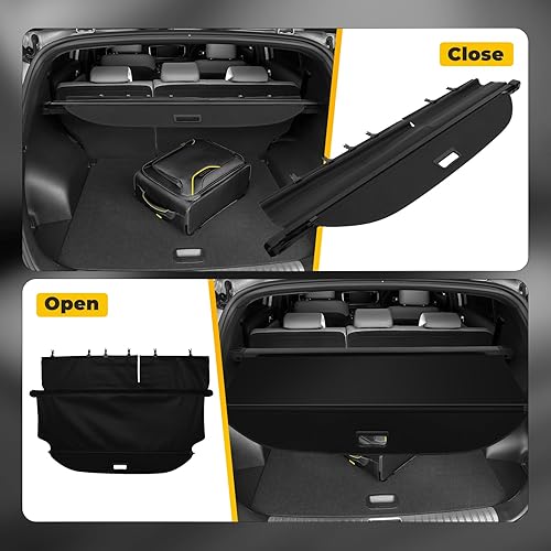 Miniatura 5 de OCPTY Cubierta de carga trasera para maletero 2013-2018 compatible con Toyota RAV4 2.5L Tonneau cubierta de seguridad