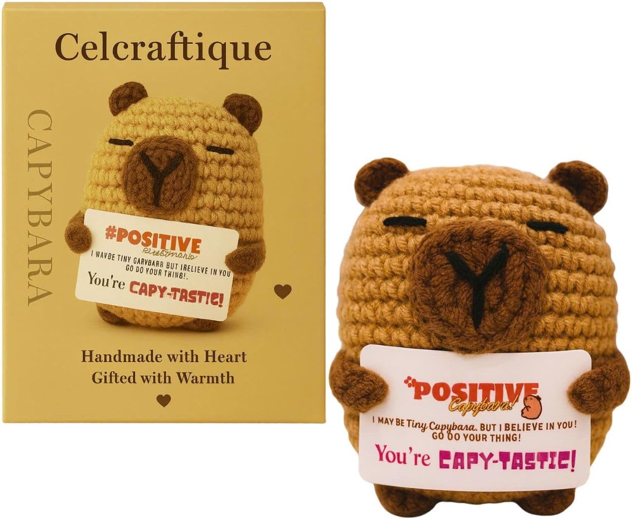 Capybara Plush Toy – Handmade Crochet Capybara Stuffed Animal, Cute Amigurumi Doll, Mini Desk Decor, Gift for Kids & Adults