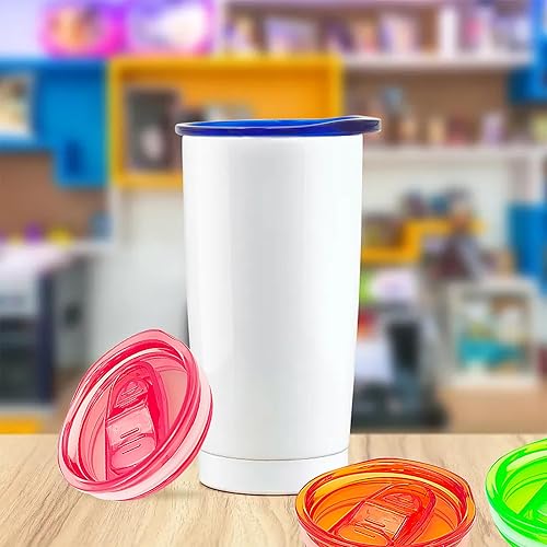 Miniatura 4 de Paquete de 5 tapas de repuesto delgadas de 20 onzas, de plástico, a prueba de salpicaduras, a prueba de derrames, para vaso, enfriador de café