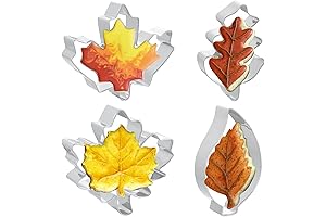 Cookie Cutters 4 Pcs, Fall Leaf Cookie Cutters, 3 To 3.5