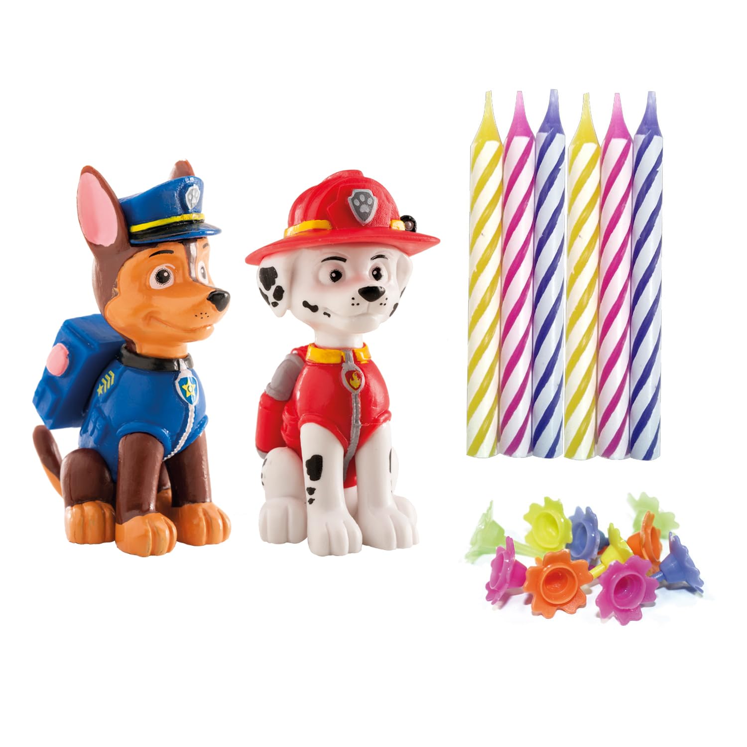 dekora | Birthday Cake Decoration | Paw Patrol PVC Kit with 10 Cake Candles | Attractive Design