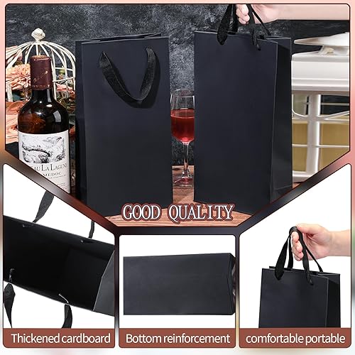 Miniatura 4 de Yeaqee Paquete de 50 bolsas de vino para botellas dobles de vino, bolsas de regalo de 6.6 x 3.6 x 13.8 pulgadas, bolsas de vino para botellas de