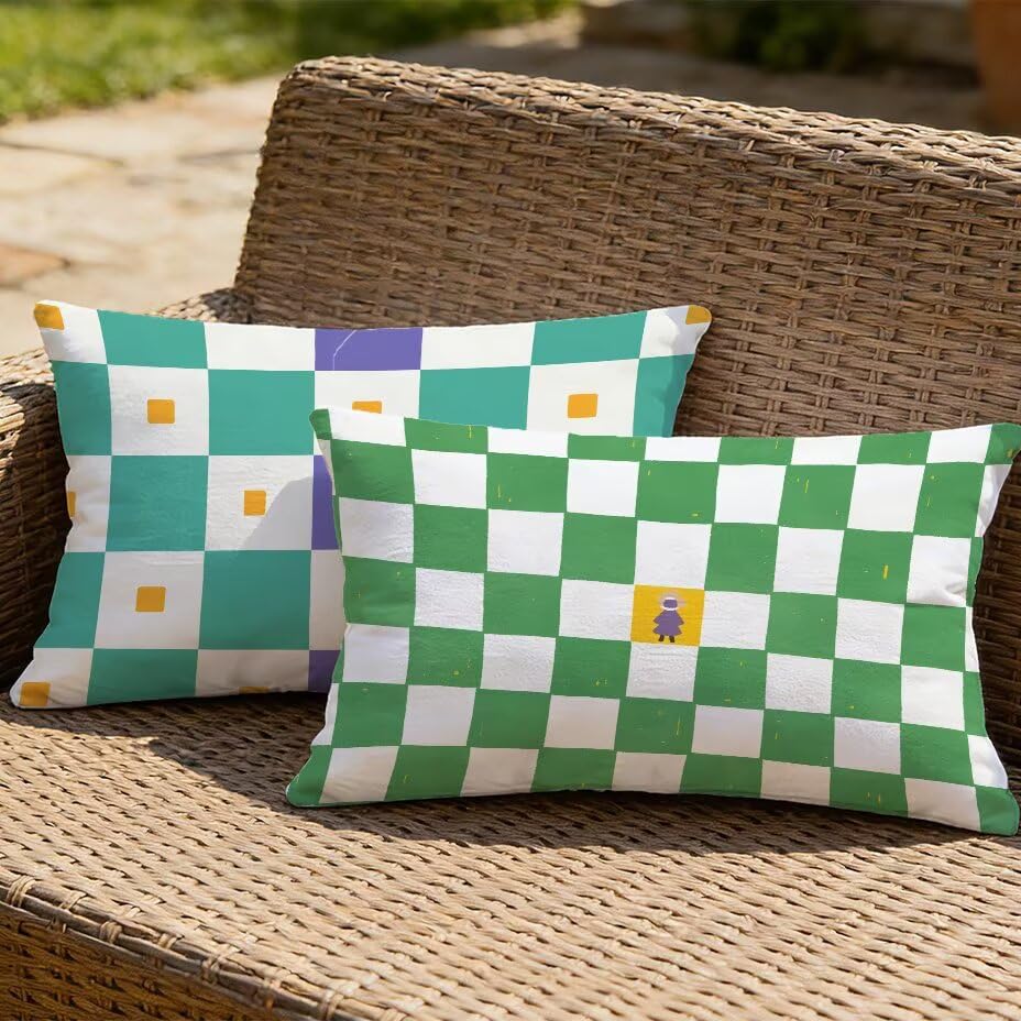 Housses de coussin de jardin 60x90 vert lin haut de gamme élégance patio