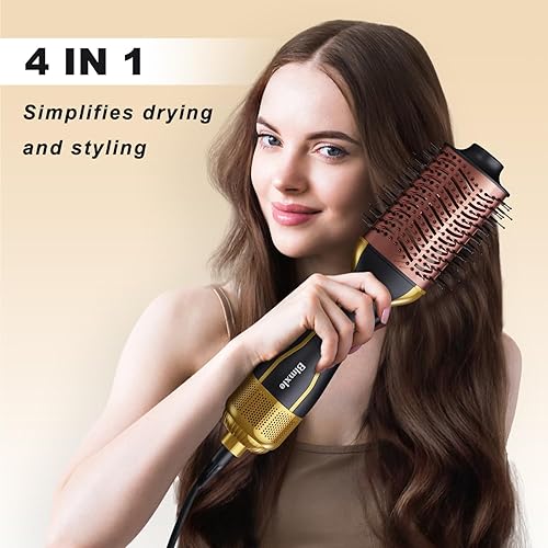 Miniatura 4 de Blmxle Cepillo secador de pelo grande en uno, cepillo de iones negativos y voluminizador para mujeres, cepillo secador de pelo de un solo paso,