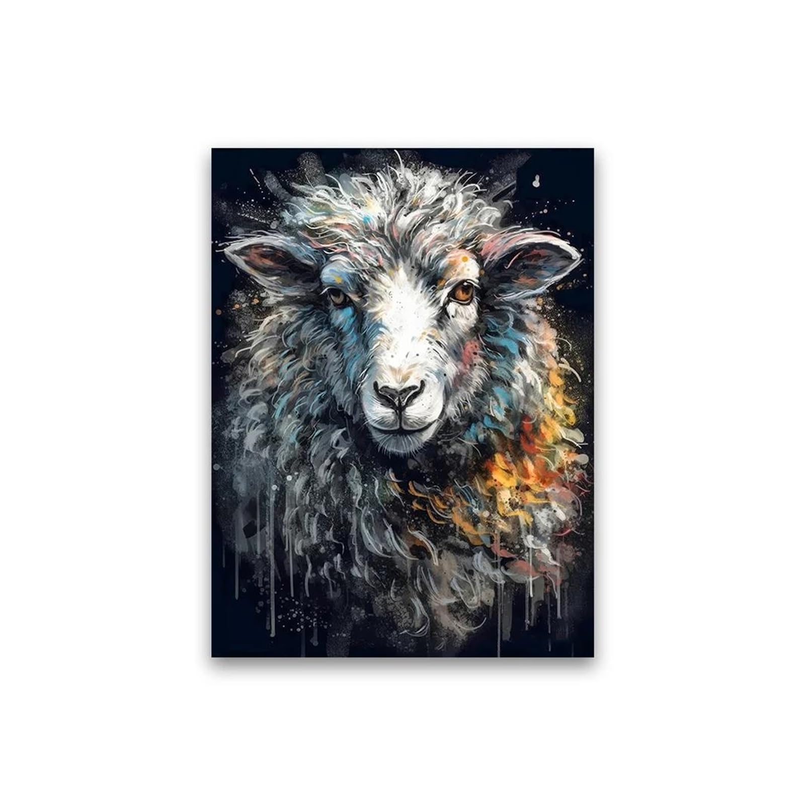 Pintura e imagen decorativa de animales modernos sobre lienzo de pared