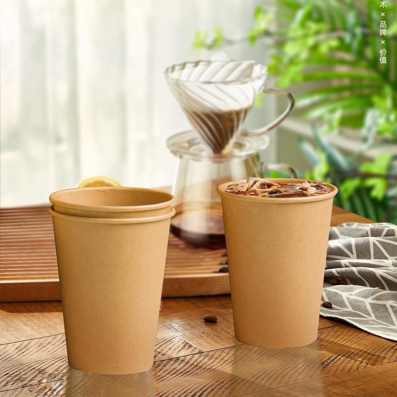 Clawsoff 180 Pack 12 oz Coffee Cups Brown Kraft Disposable Hot Paper Cups — Amazon image 7