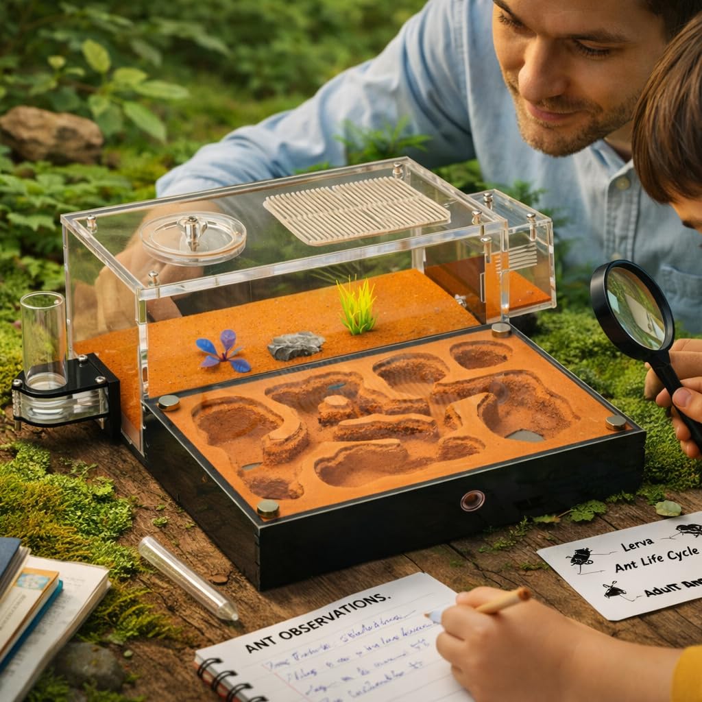 Formicarium formicario per formiche vive e regina – habitat extra large trasparente per adulti