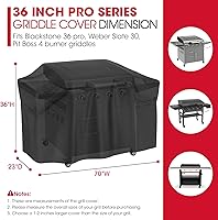 Vista 2 de Unicook - Cubierta de parrilla de 70 pulgadas para parrilla Blackstone ProSeries de 36 pulgadas, cubierta de parrilla plana grande resistente al