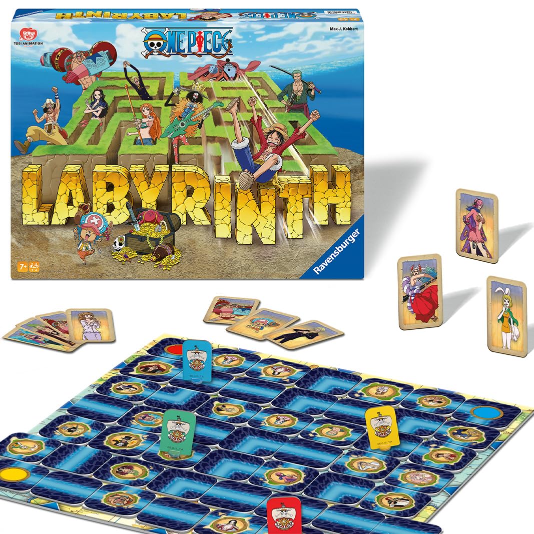 Ravensburger 22887 One Piece Labyrinth Board Game from 7 Years in Anime Look, Classic Game for 2-4 People