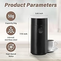 Vista 3 de Molinillos de café para uso doméstico, molinillo de especias, molinillo de granos de café, molinillo de hierbas, motor de alta velocidad, operación