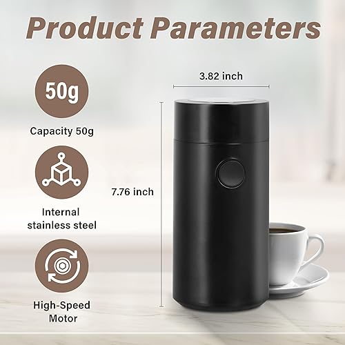 Miniatura 3 de Molinillos de café para uso doméstico, molinillo de especias, molinillo de granos de café, molinillo de hierbas, motor de alta velocidad, operación