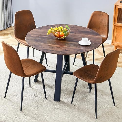 Miniatura 21 de Juego de mesa de comedor redonda para 4, mesa de comedor y sillas de cocina moderna para 4,42 pulgadas, juego de mesa de comedor para 4, juego de