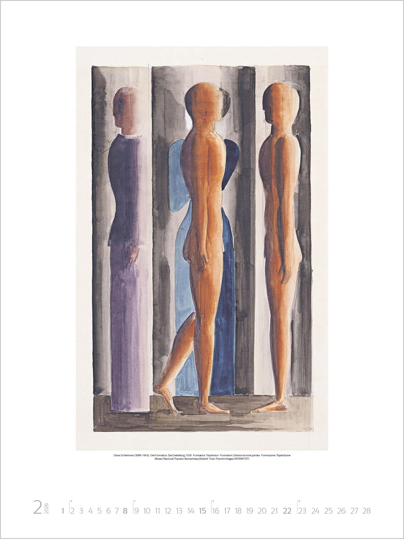 Bauhaus 2026: Großer Kunstkalender. Hochwertiger Wandkalender mit Meisterwerken des Bauhaus Stils. Kunst Gallery Format: 48 x 64 cm.