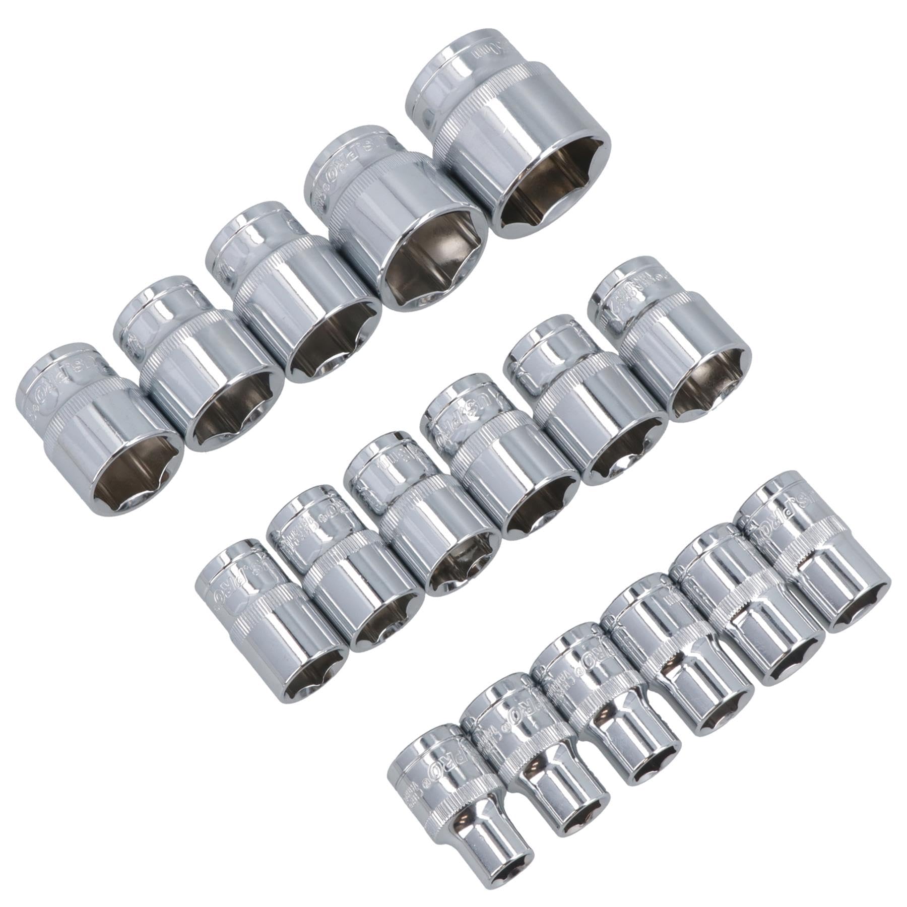 1/5.1 cm Napęd płytkie metryczne gniazda MM 10 mm - 30 mm 17 szt. 6-stronny pojedynczy sześciokątny