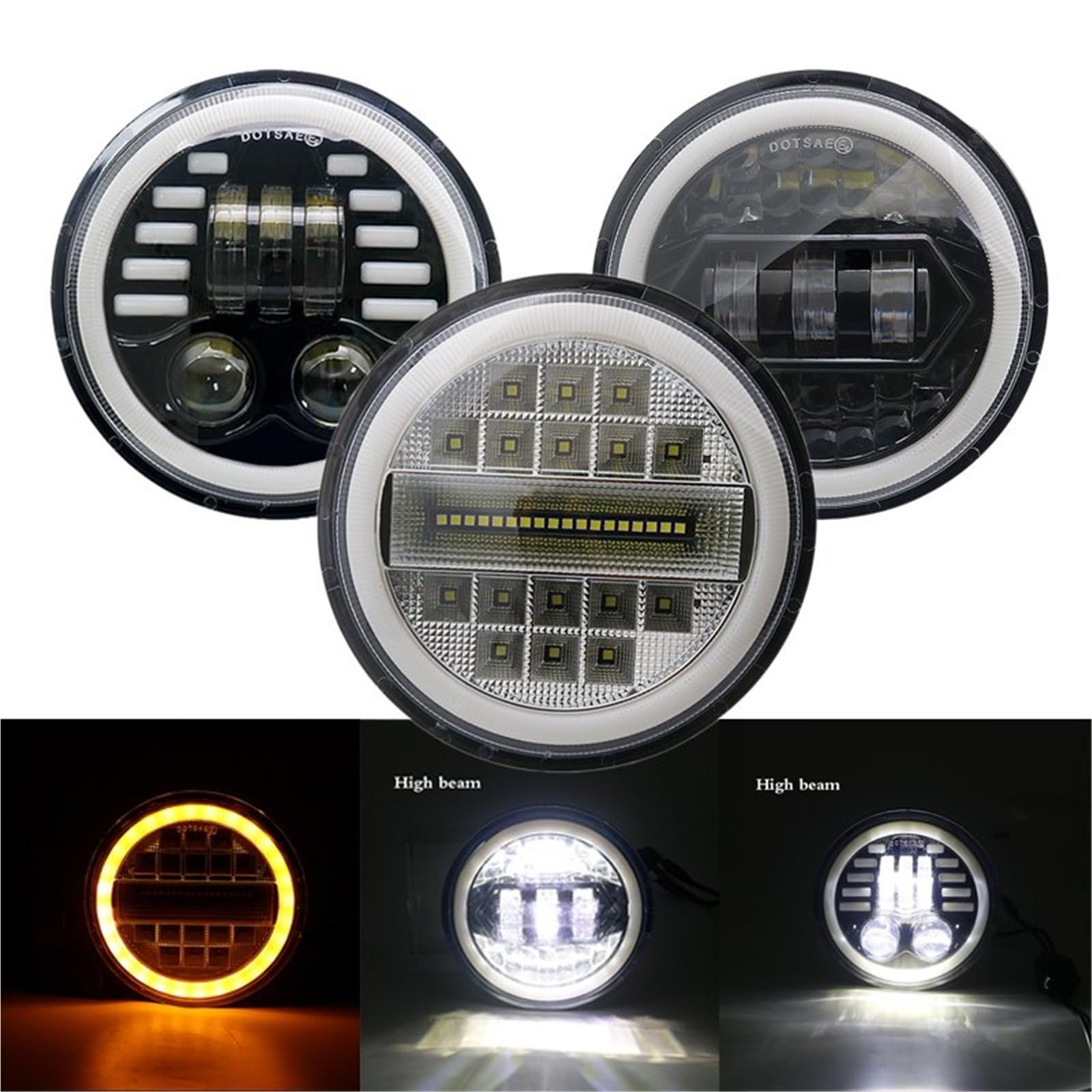 Faro Moto Per Speed ​​Triple Per Street Triple LED Fendinebbia | 2 fari a LED 5,75 pollici con fascio alto/basso Halo per 3 per Speed ​​Triple per Street Triple per proiettore Thunde 5 3/4"