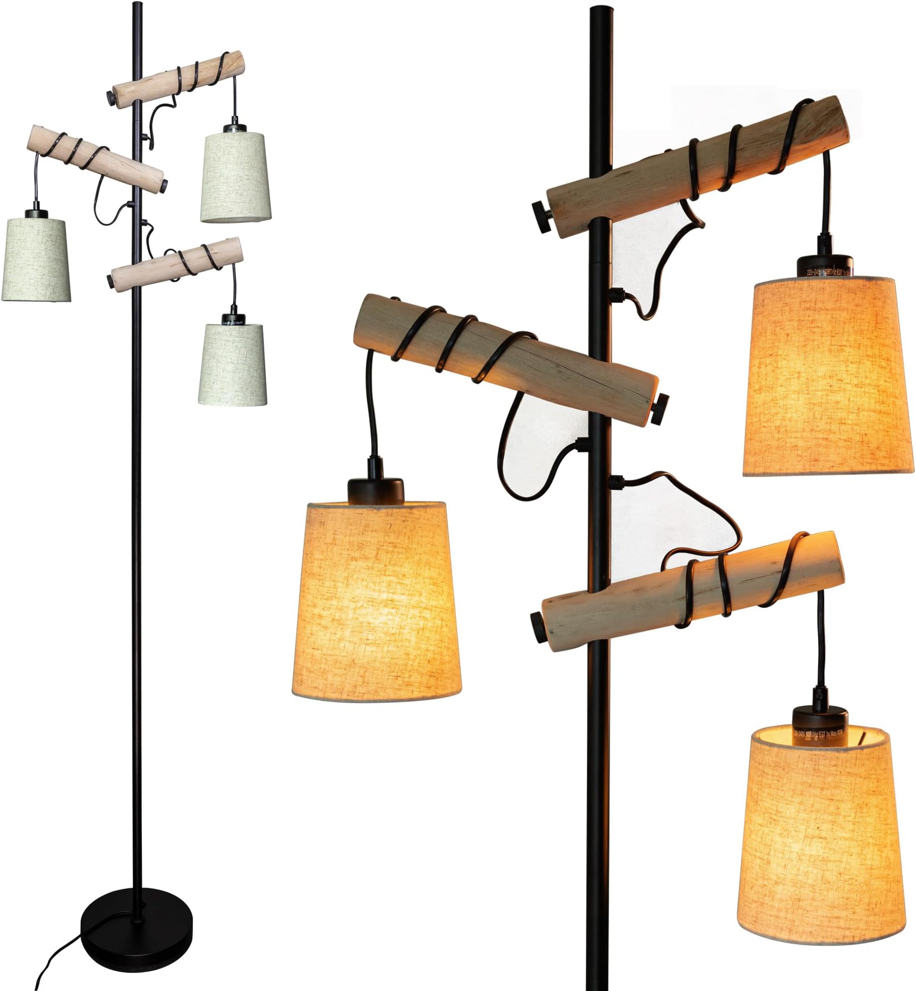 Luvkczc 70" Elegant Glass Standing Lamp + 60" Farmhouse Floor Lamp for ...