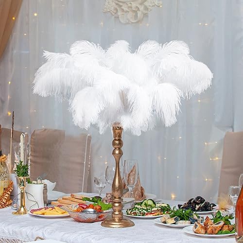 Miniatura 7 de Tigeen 30 plumas naturales de avestruz a granel de 10-12 pulgadas, 12-14 pulgadas para centros de mesa, bodas, fiestas, arreglos florales,