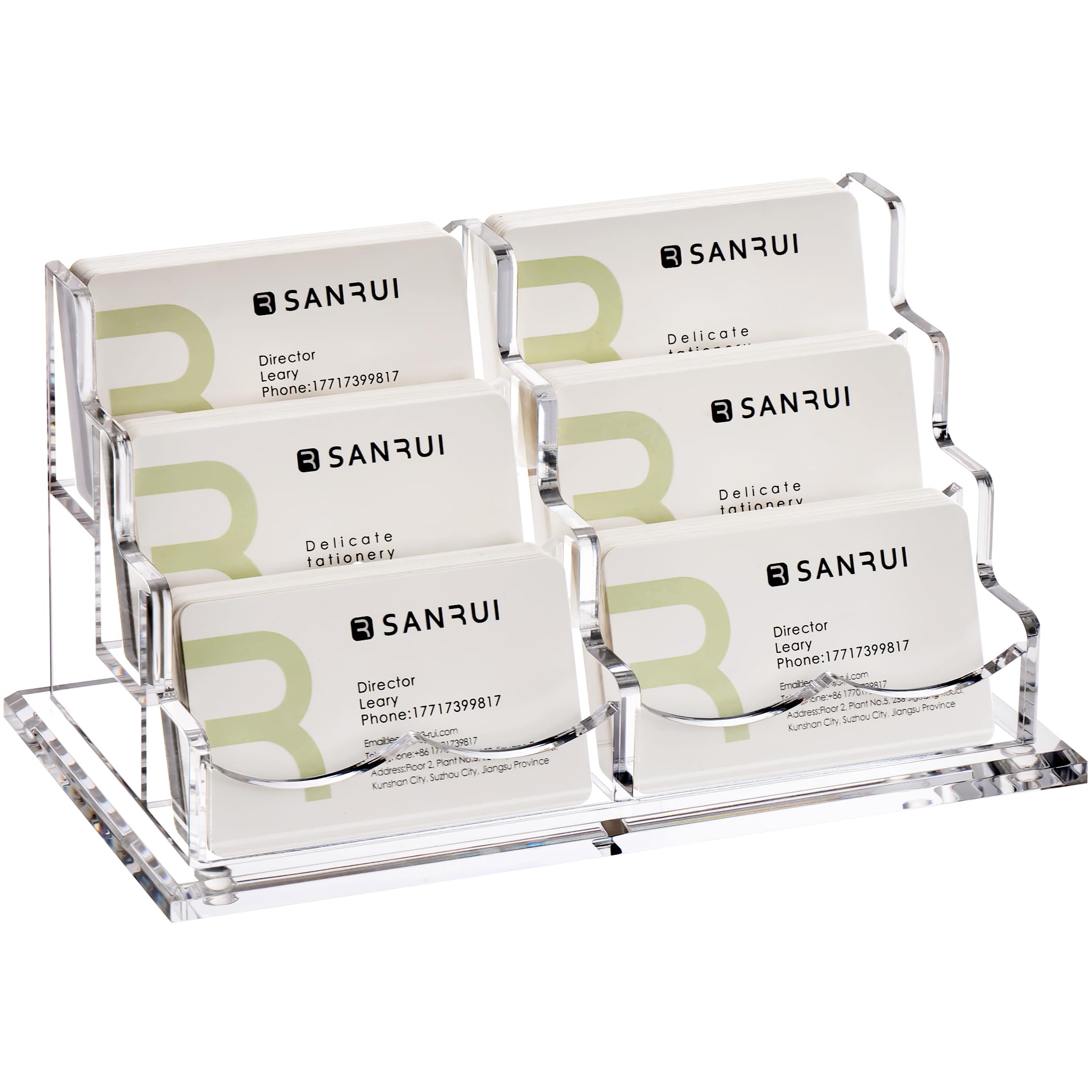 Clear Acrylic Business Card Holder Stands - Display Tray For Countertop Or Desk - View #2