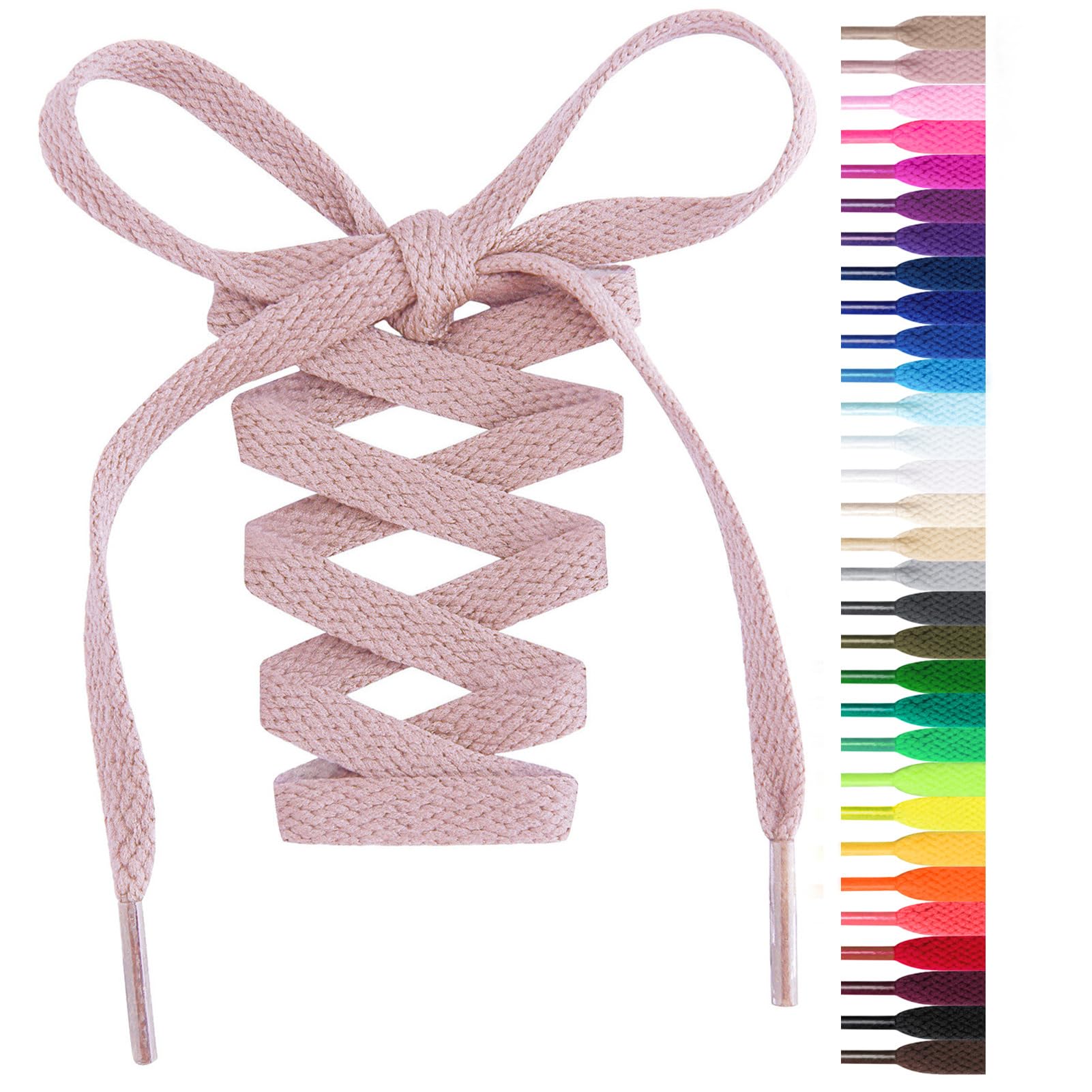 Handshop Flat Shoelaces 5/16" - 20 Colors in 36"-72" Shoe Laces For Sneakers