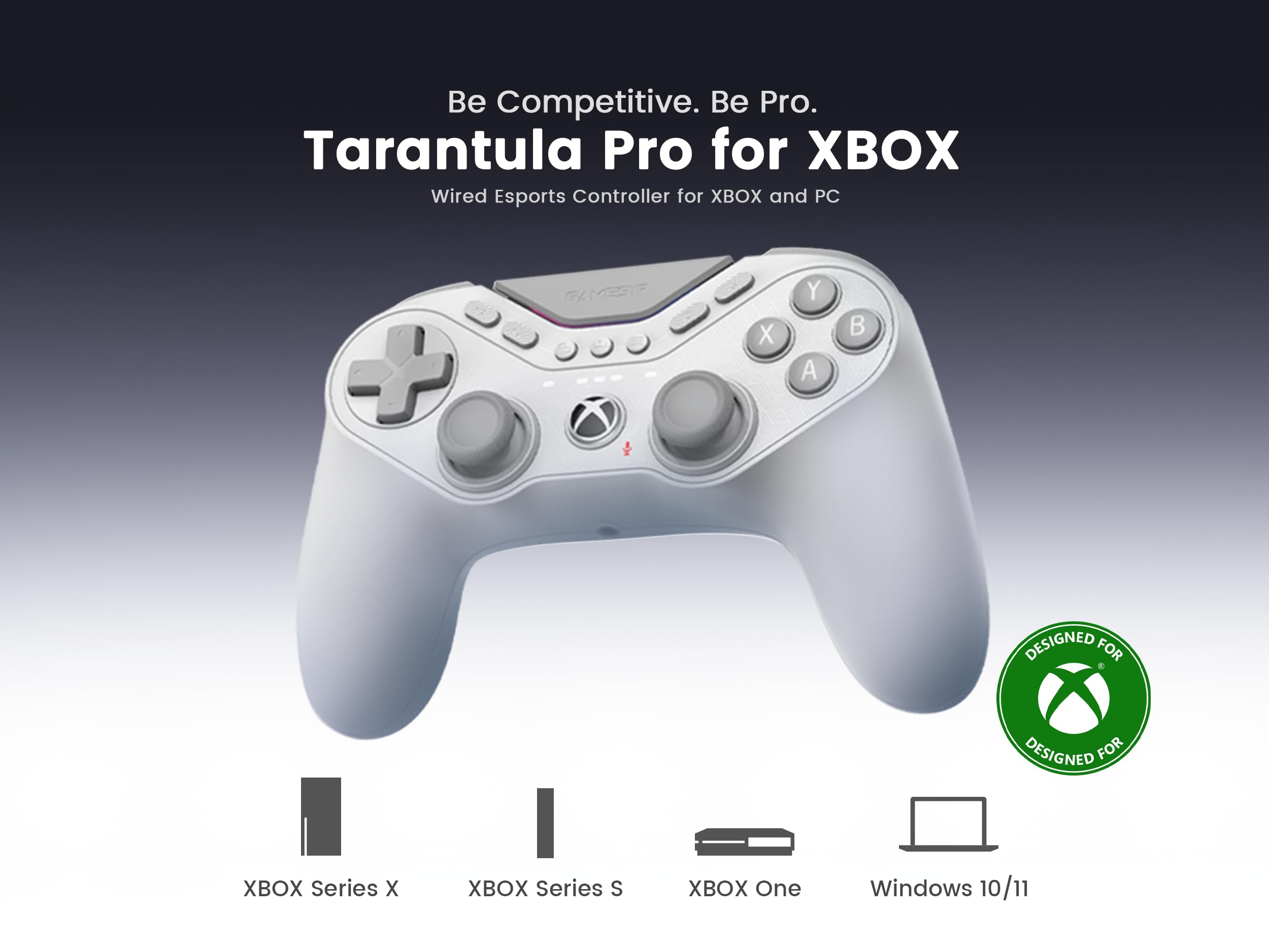 GameSir Tarantula Pro Controller Esports cablato per XBOX & PC | 1000Hz, 9 pulsanti rimappabili, stick TMR, trigger Hall Effect, controllo giroscopico & RGB