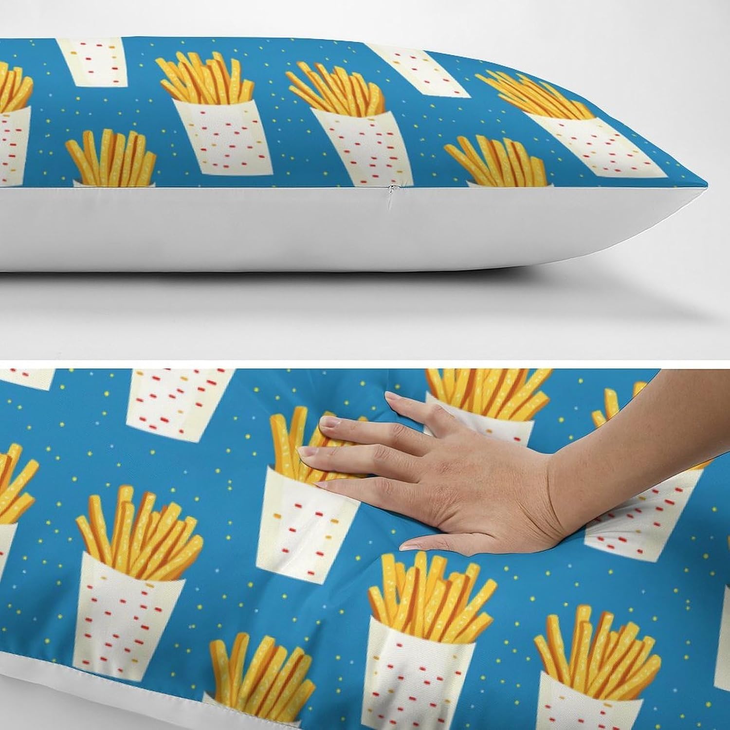 Polka Dot French Fries Body Pillow Cover Long Cushion 18.9x53.1 Inch