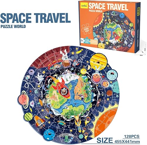 Miniatura 4 de Rompecabezas para niños de 128 piezas, rompecabezas grandes, regalos de cumpleaños para niños pequeños, niñas, niños, preescolares (viajes